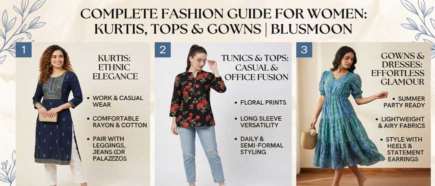 Complete Fashion Guide for Women: Kurtis, Tops & Gowns | SARVESTA